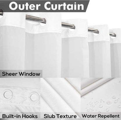 No Hook Shower Curtain